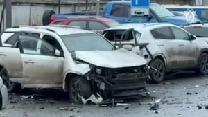 The scene of the blast in Moscow